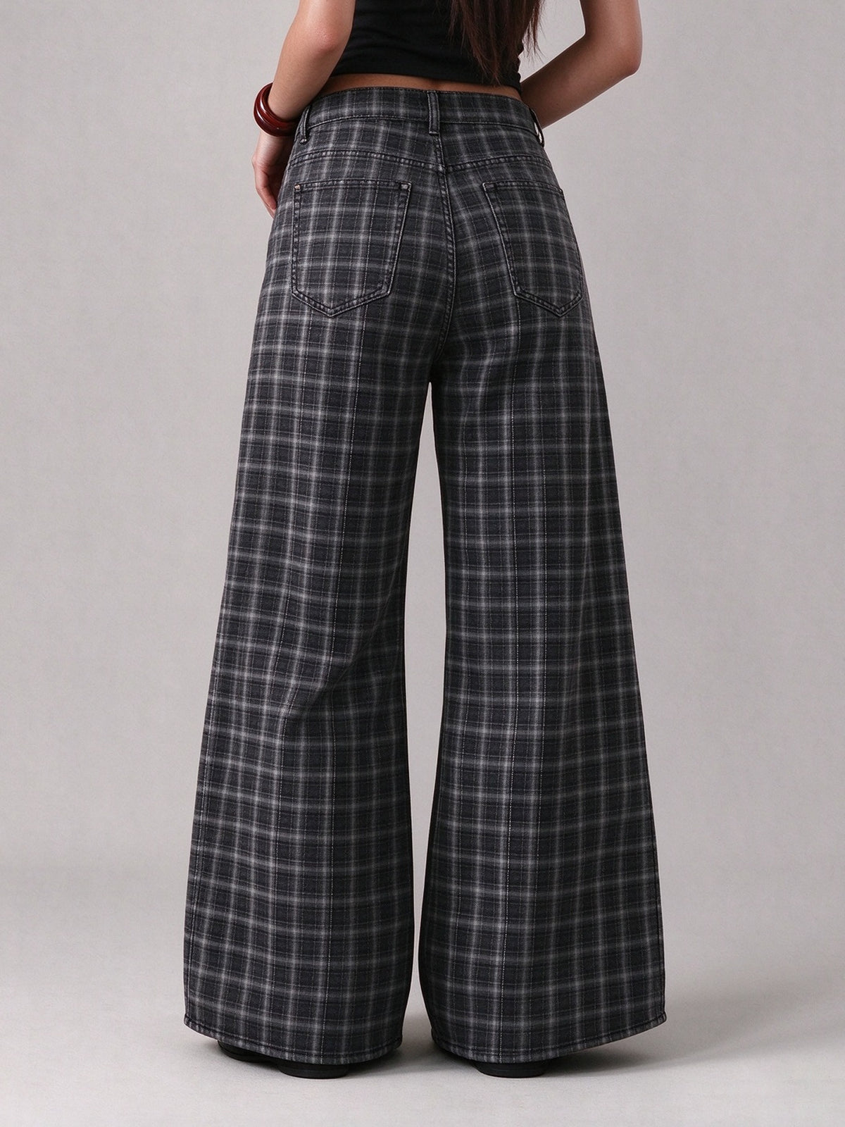 Smokestack Mesa Check Wide-Leg Jeans