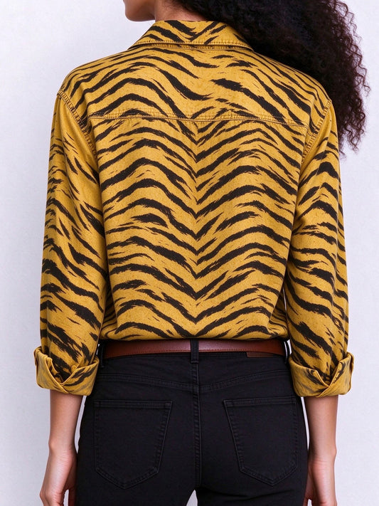Bandit Tiger Stripes Long Sleeve Denim Shirt