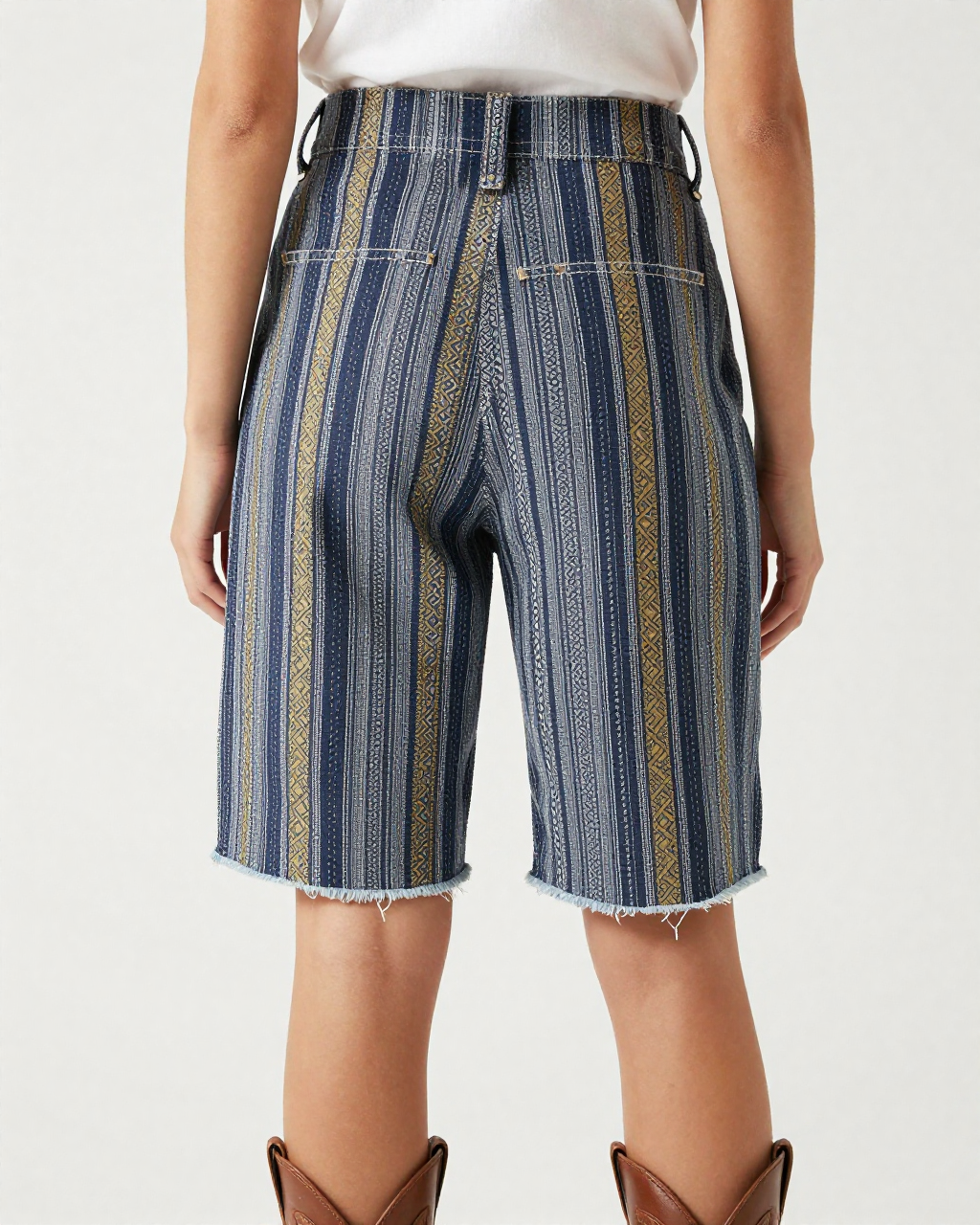 Moser Stripe RB-BOT08 – Back View – Jessie – Midnight Blue / Silver