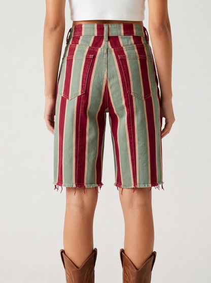 Red-Green Stripe RB-BOT23 – Back View – Riley – Medium Blue