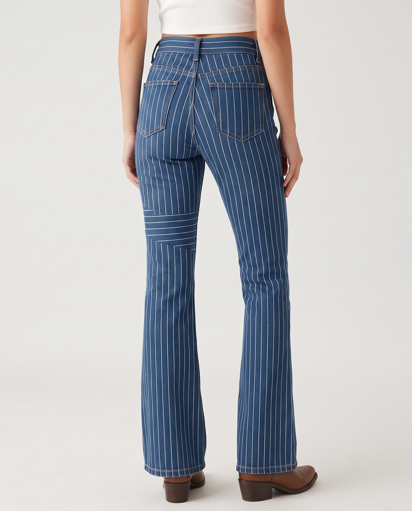 Canyon Stripe Bootcut Jeans – Back View – Riley – Dark Indigo