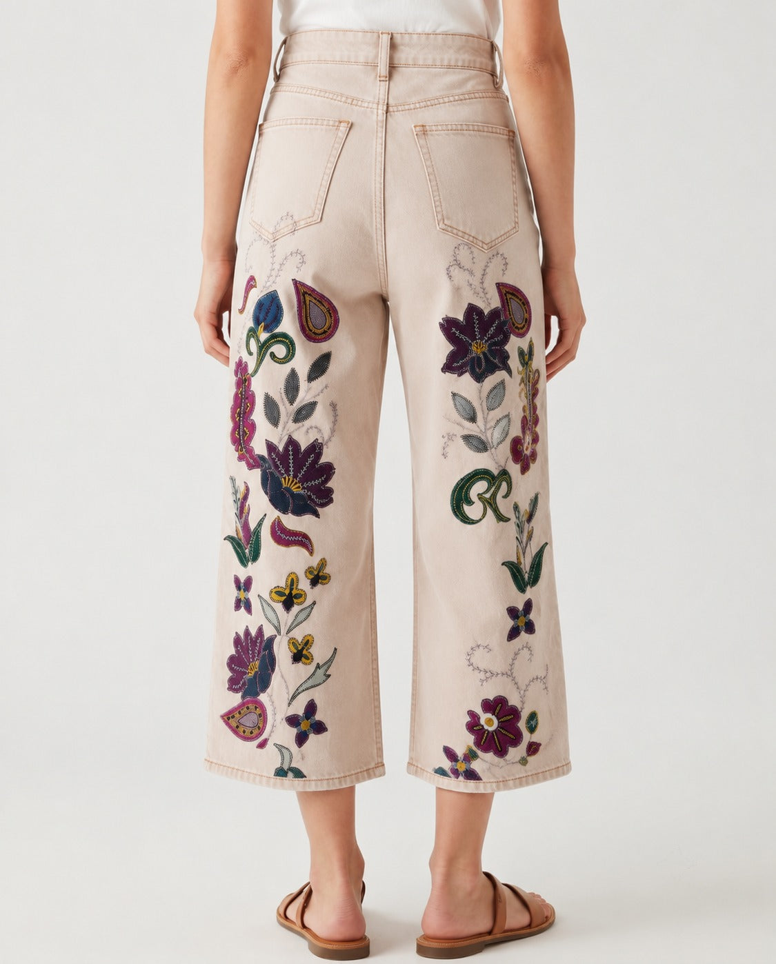 Cactus Bloom Beige Floral 2 RB-BOT24 – Back View – Riley – beige
