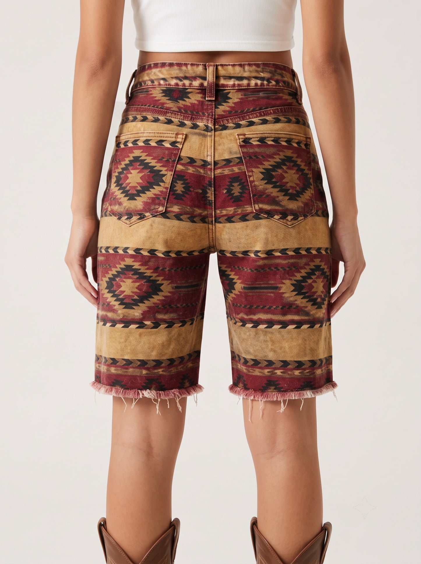 Desert Mirage Rust Geometric RB-BOT08 – Back View – Riley – rust, tan