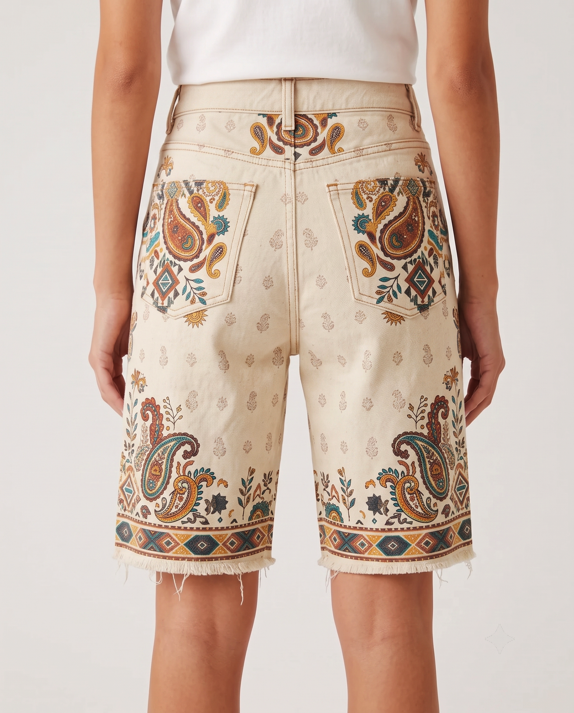 Desert Paisley Cream RB-BOT08 – Back View – Riley – Cream