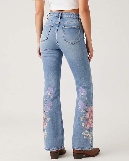 Wildflower Trail Bootcut Jeans – Back View – Riley – light blue