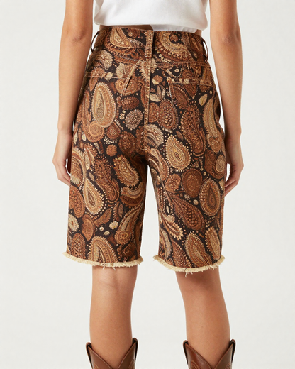 Pinecone Seed Paisley RB-BOT08 – Back View – Jessie – Forest Green / Brown