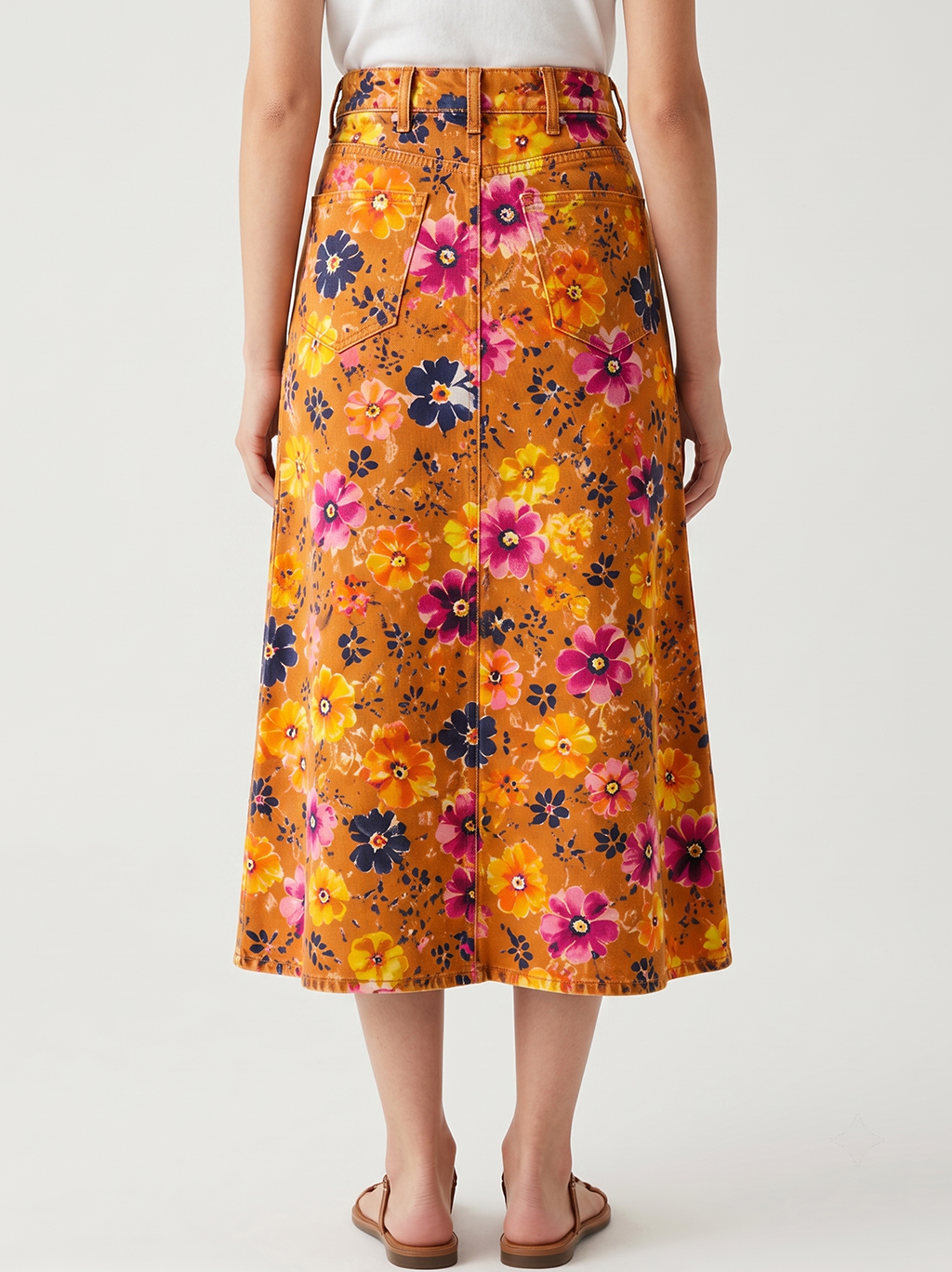 Sunset Wildflower RB-SKT10 – Back View – Jessie – rust