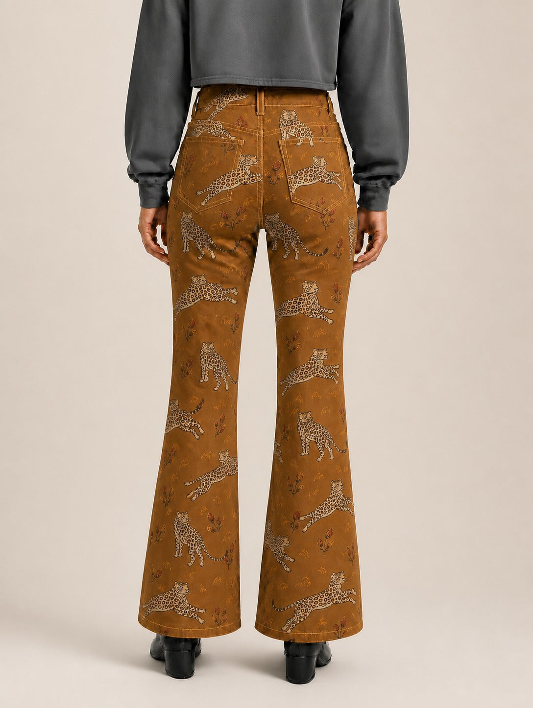 Cheetah Canyon Bootcut Jeans – Back View – Riley – brown