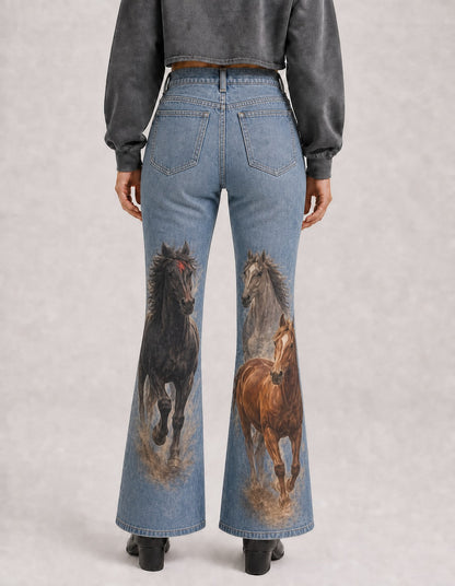 Wild Steed Bootcut Jeans – Back View – Riley – blue