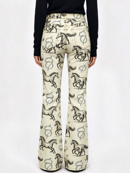 Tooled Concho Heritage Flare Jeans