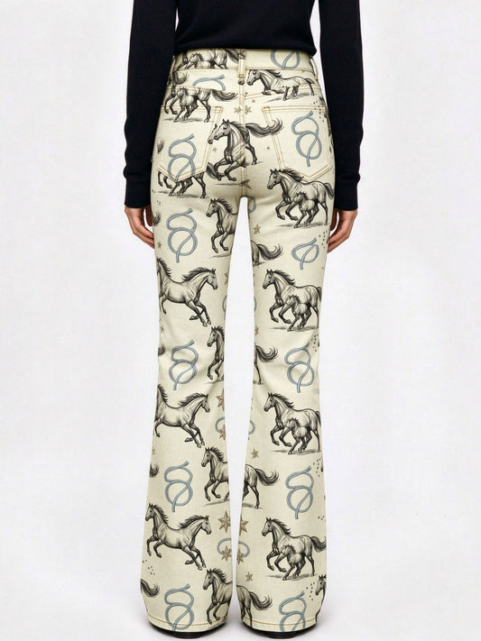 Tooled Concho Heritage Flare Jeans