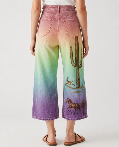 Cactus Mirage Pink Desert Scene RB-BOT24 – Back View – Riley – pink, green