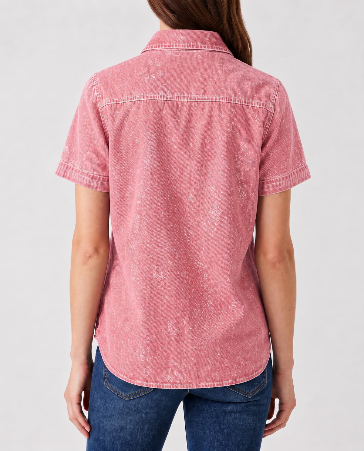 Cactus Bloom Pink Floral 2 RB-TOP15 – Back View – Riley – Pink