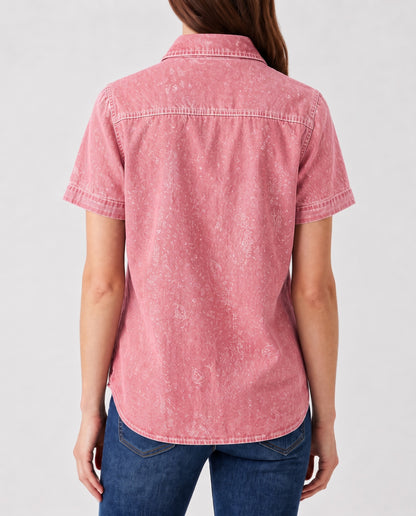 Cactus Bloom Pink Floral 2 RB-TOP15 – Back View – Riley – Pink