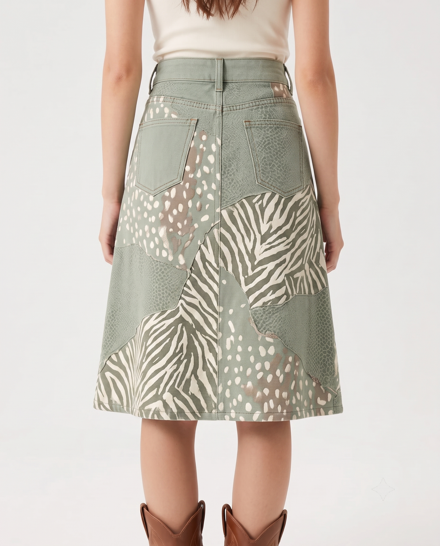 Olive Animal RB-SKT03 – Back View – Jessie – Olive Green