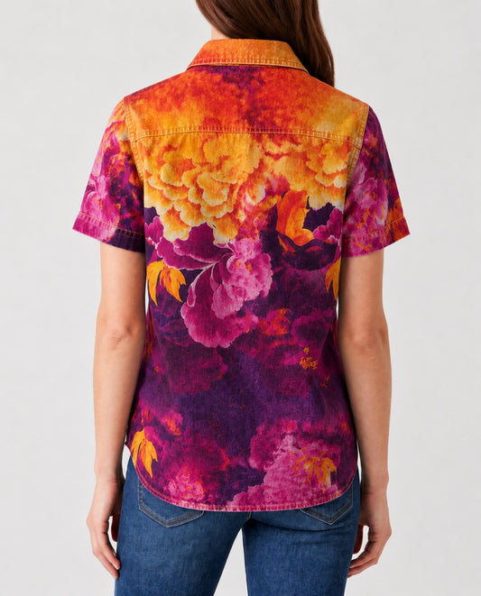 Cactus Bloom Purple RB-TOP15 – Back View – Riley – Purple, Orange