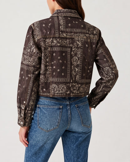 Desert Mirage Brown Bandana RB-JKT01 – Back View – Riley – Denim