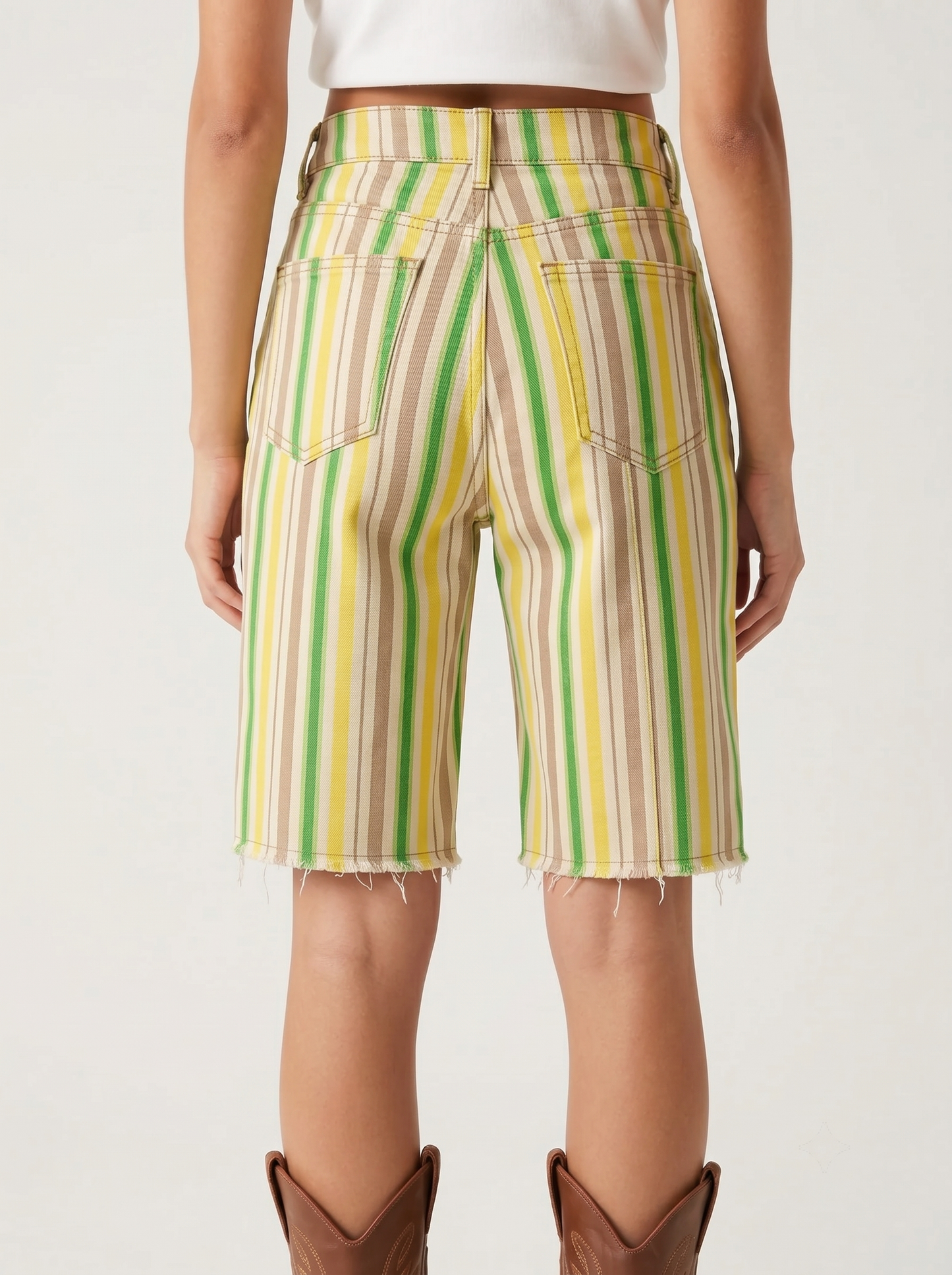 Yellow-Green Stripe RB-BOT23 – Back View – Riley – Medium Blue