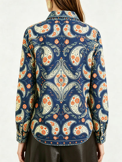 Prairie Bloom RB-TOP16 – Back View – Riley – Navy Blue