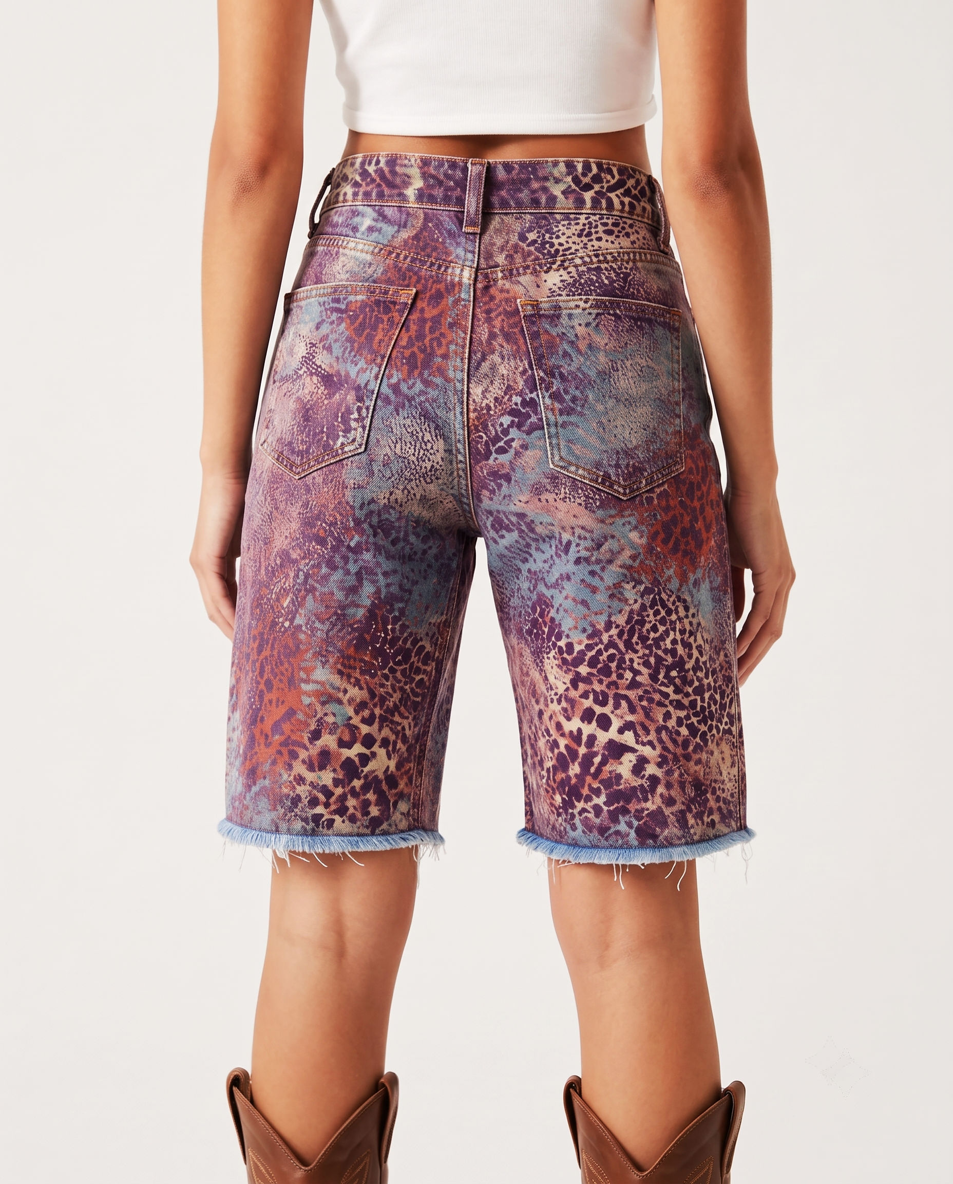 Canyon Leopard Purple RB-BOT08 – Back View – Riley – Purple Wash