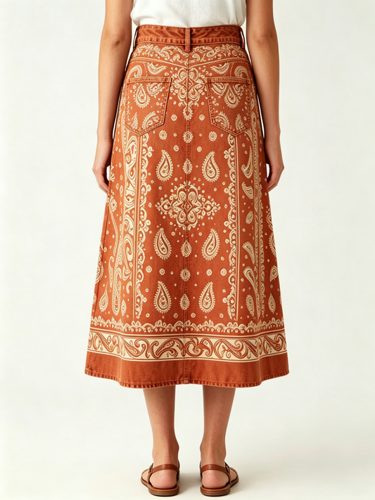 Rust Paisley Trail RB-SKT10 – Back View – Riley – Rust