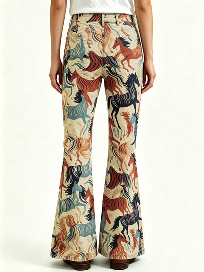 Wild Mustang RB-BOT04 – Back View – Riley – Beige, Burnt Orange, Navy Blue, Teal