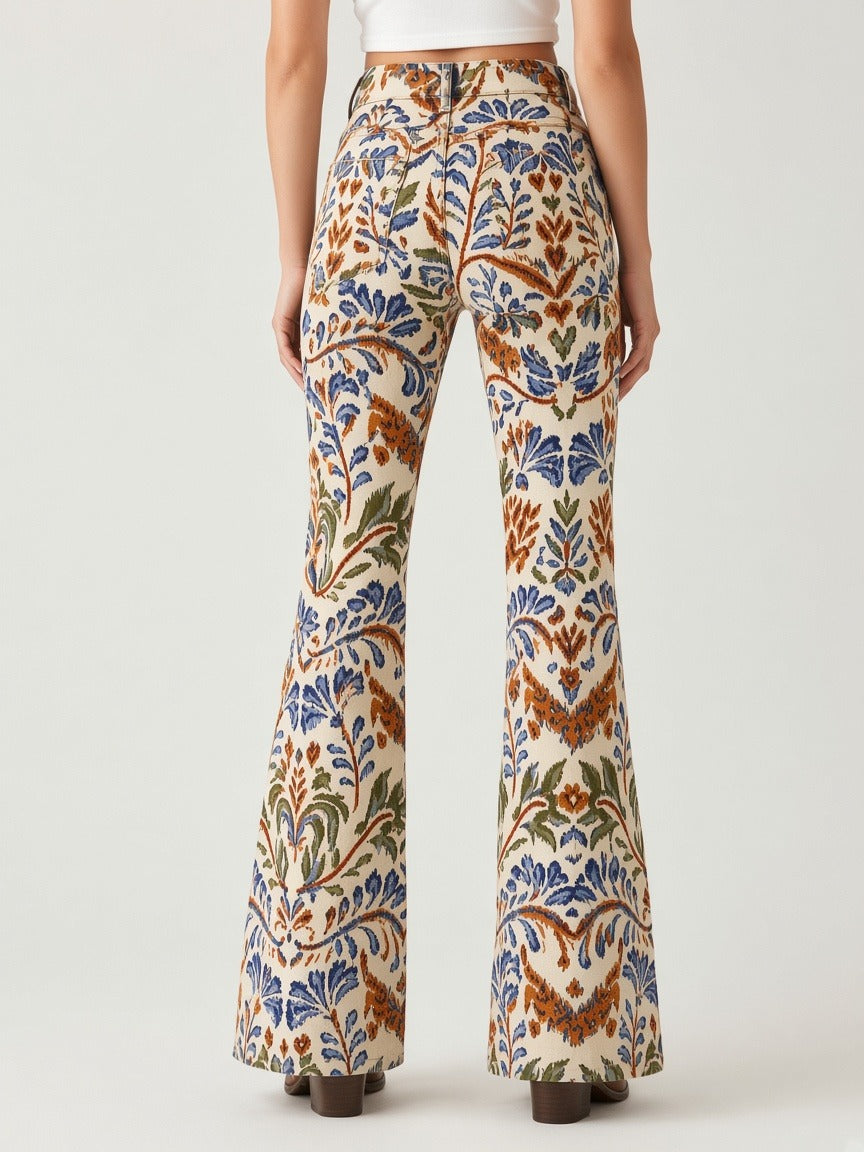 Cream Petal Bootcut Jeans