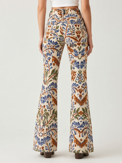 Cream Petal Bootcut Jeans