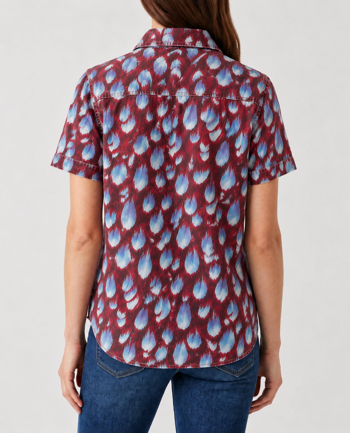 Cactus Bloom Red RB-TOP15 – Back View – Riley – red, blue