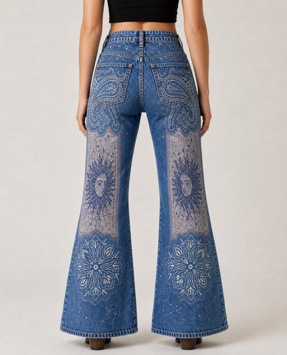 Sunset Serenade Bootcut Jeans – Back View – Riley – Denim Blue
