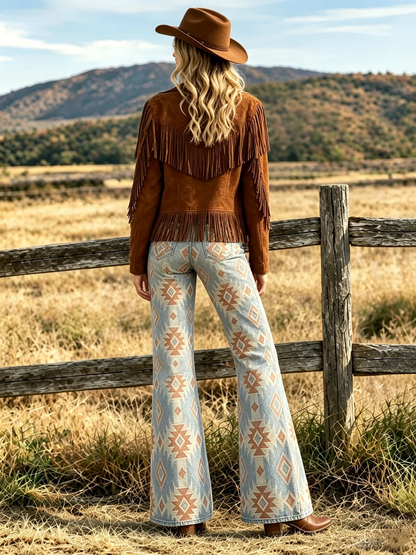 Chimayo Star Bootcut Jeans – Back View – Riley – Pink