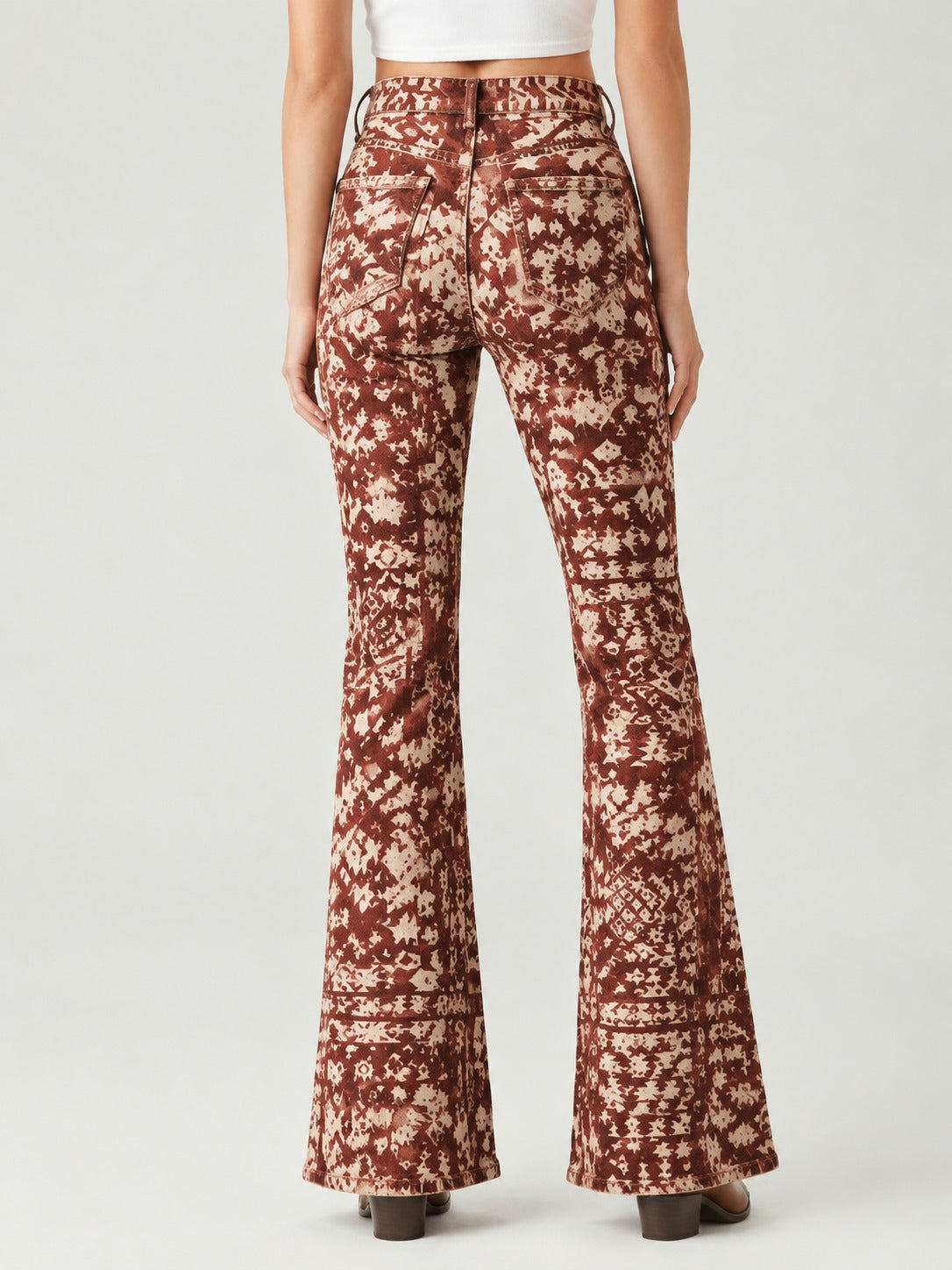 Desert Mirage Rust Bootcut Jeans – Back View – Riley – rust