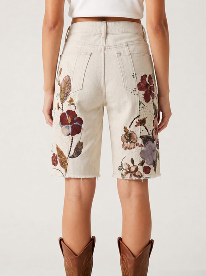 Cream Floral RB-BOT23 – Back View – Riley – Cream
