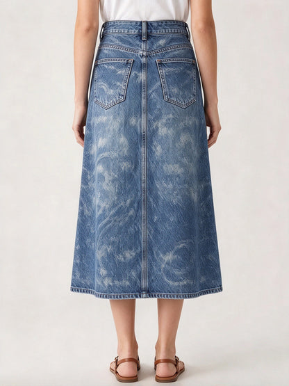 Whirlwind West Ankle-Length Denim Skirt