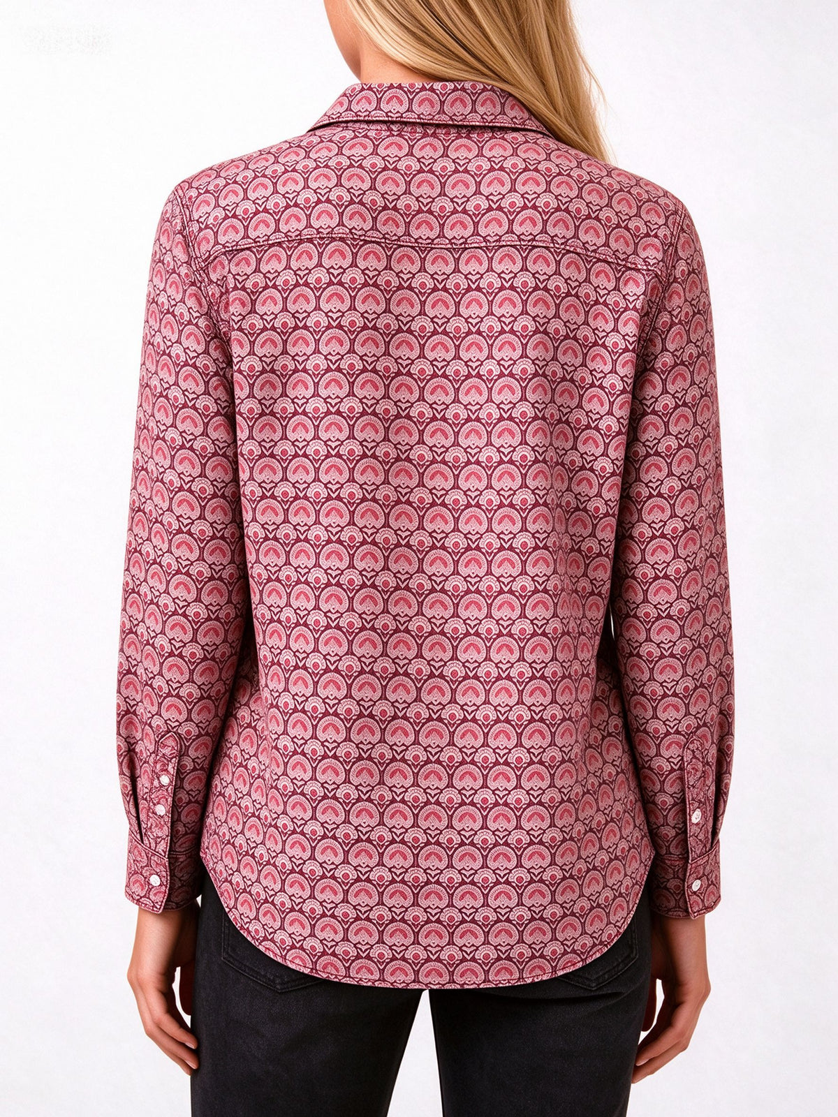 Desert Bandana Medallion Long Sleeve Denim Shirt