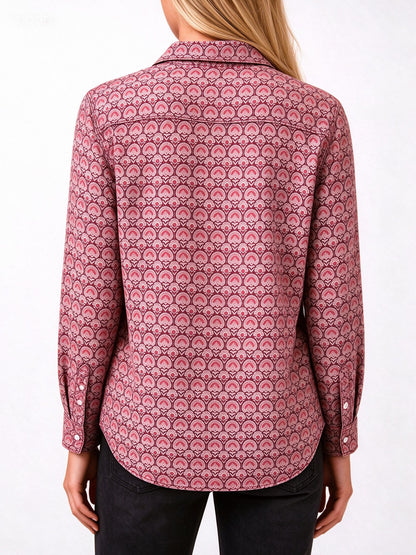 Desert Bandana Medallion Long Sleeve Denim Shirt