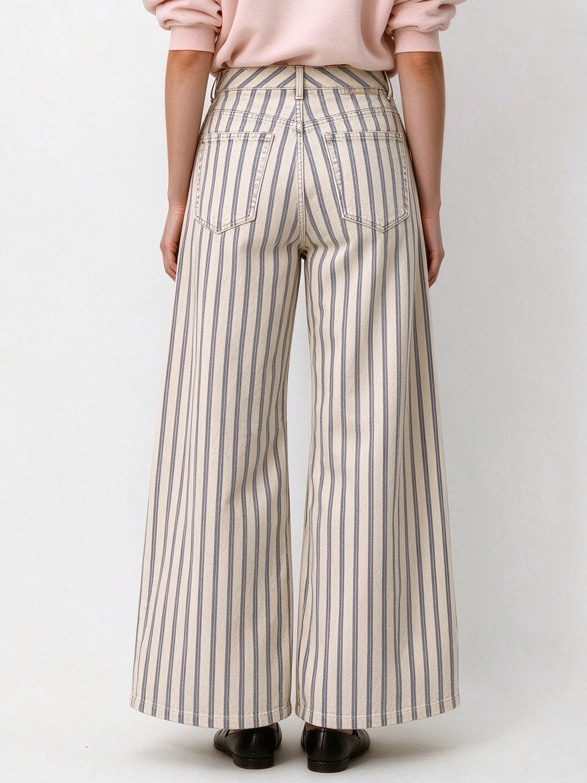 Prairie Dust Pinstripe Wide-Leg Jeans