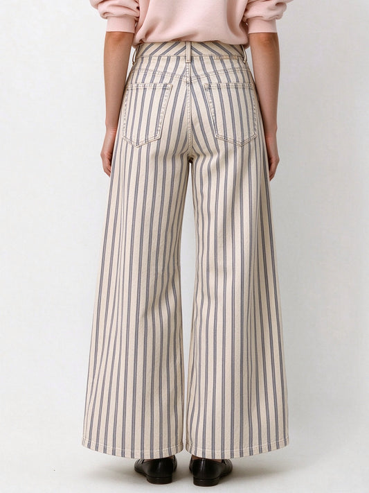Prairie Dust Pinstripe Wide-Leg Jeans
