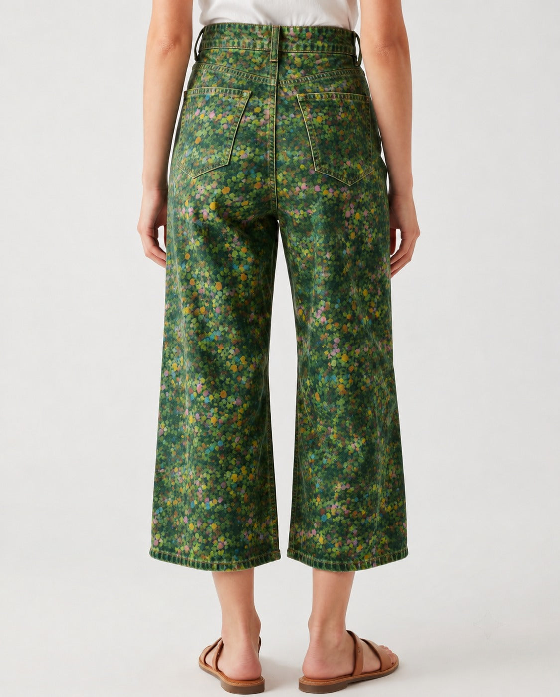 Prairie Bloom Green Floral 2 RB-BOT24 – Back View – Riley – Green