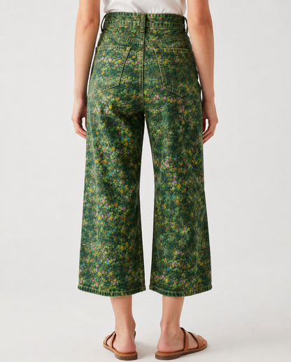 Prairie Bloom Green Floral 2 RB-BOT24 – Back View – Riley – Green