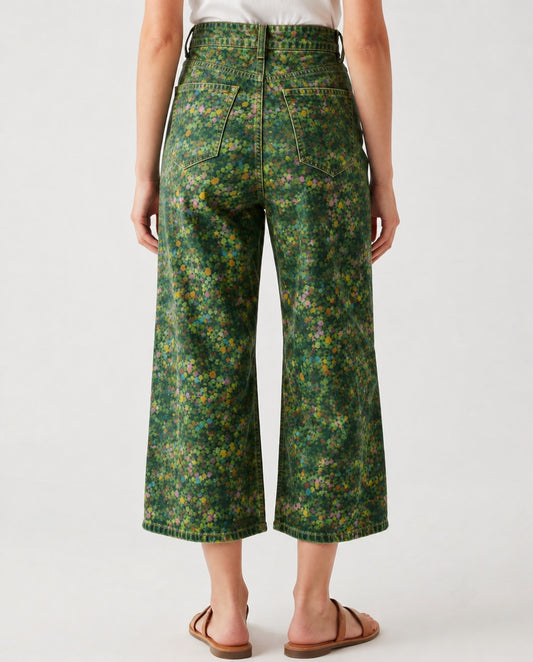 Prairie Bloom Green Floral 2 RB-BOT24 – Back View – Riley – Green