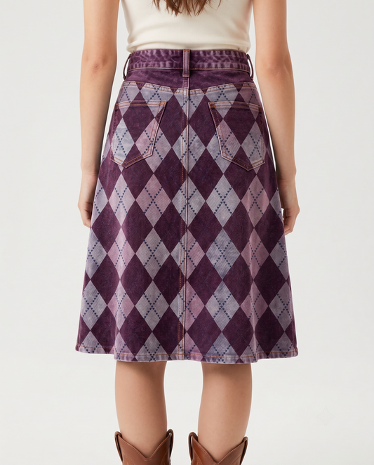 Purple Diamonds RB-SKT03 – Back View – Jessie – Dark Purple
