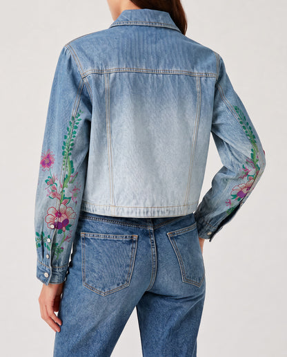Prairie Bloom Denim RB-JKT01 – Back View – Riley – Denim Blue