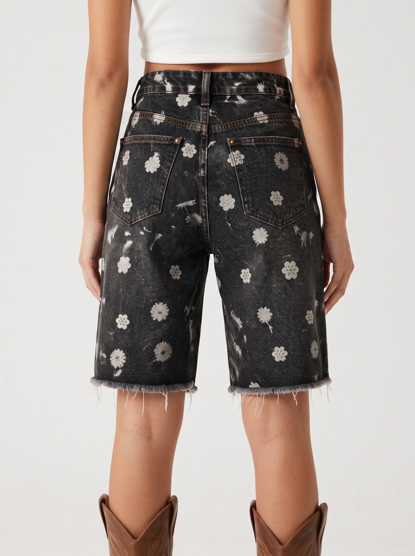 Desert Bloom Black Floral RB-BOT08 – Back View – Riley – black