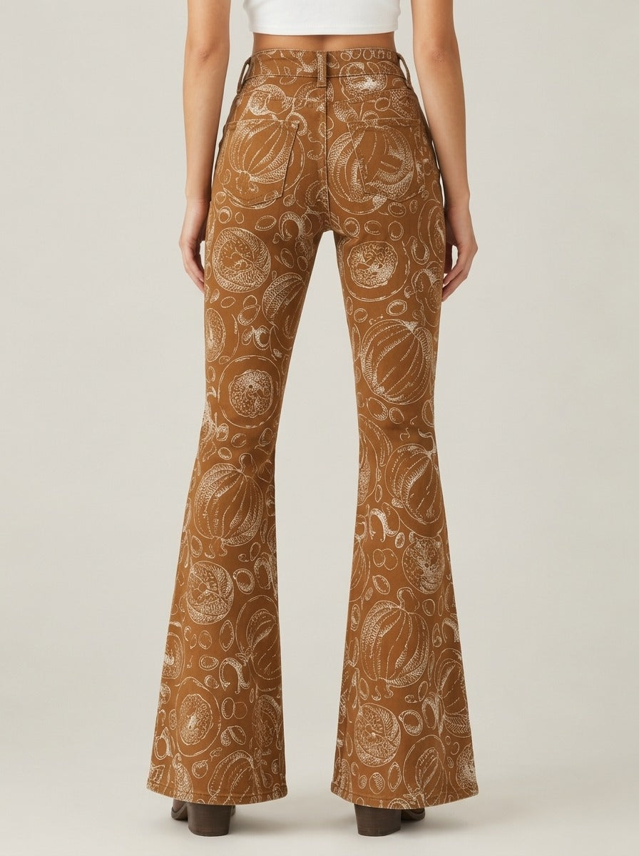 Desert Mirage Tan Bootcut Jeans – Back View – Riley – tan