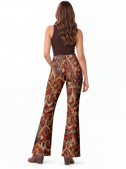 Desert Ikat Bootcut Jeans – Back View – Riley – Rust
