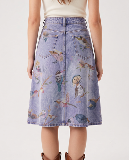 Skybird Skirt RB-SKT03 – Back View – Riley – Light Wash