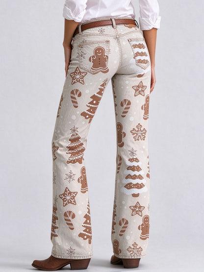 Gingerbread Chuckwagon Low-Rise Bootcut Jeans