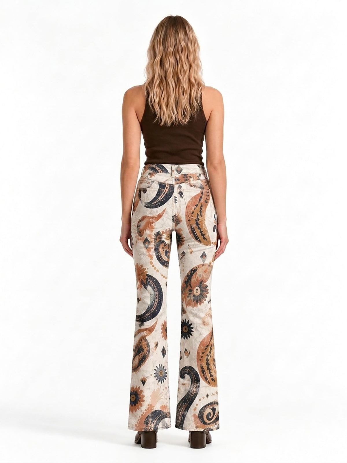 Prairie Feather Paisley Bootcut Jeans