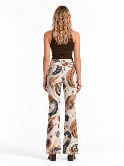 Prairie Feather Paisley Bootcut Jeans